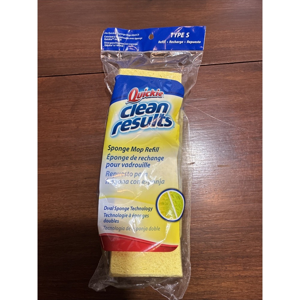Quickie Clean Squeeze Dual Sponge Mop Refill Type S For Mop 045 NOS 2015